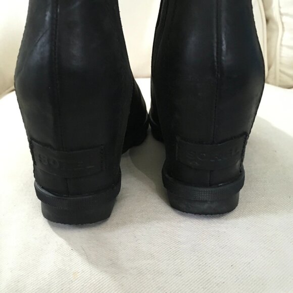 SOREL Women's Joan Rhapsody Chelsea Wedge Boot Black - Picture 5 of 7